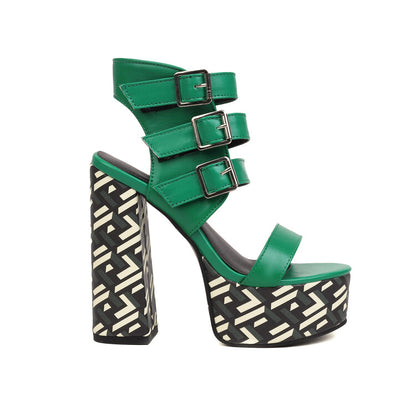 Punkgräfin Platform Sandalen – Punk High Heel Gladiator Heels Damen
