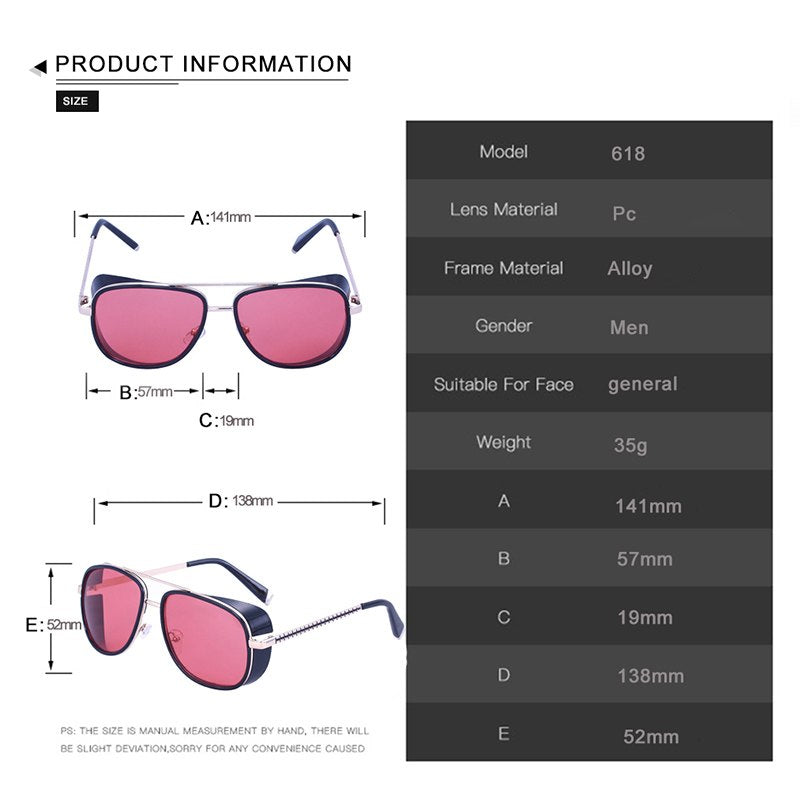 Muschibitch Steampunk Square Sonnenbrille – Retro Punk UV400