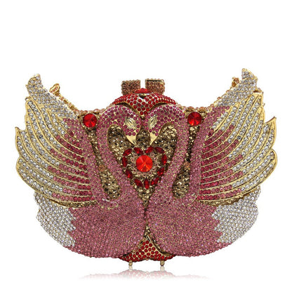 Muschibitch Swan Crystal Clutch – Luxury Rhinestone Designer Evening Bag