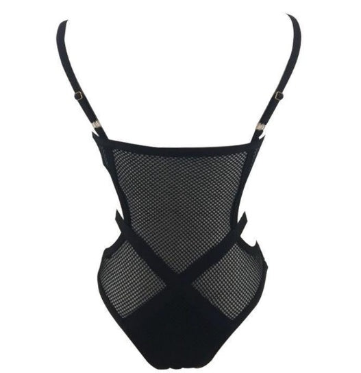 Punkgräfin figurbetonter Gothic Monokini, Sexy Punk Badeanzug Damen