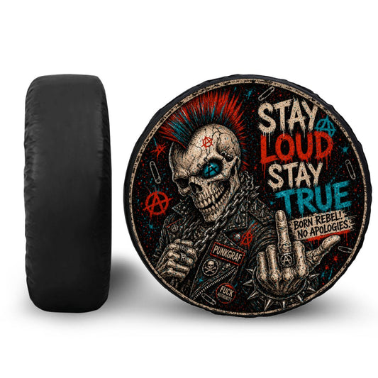 Punkgraf Reserveradabdeckung Offroad SUV Ersatzrad Cover mit Punk Skull Motiv Reifenabdeckung