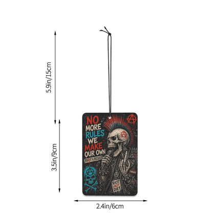 Auto Lufterfrischer Punk, Punkgraf Duftbaum Set, Gothic Auto Deko, 6 Duftkarten mit Rebel Motiven