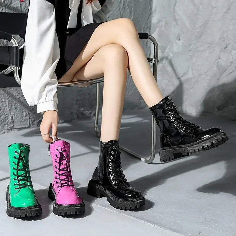 Punkgräfin Punk Platform Boots Damen – Gothic Combat Martin Boots