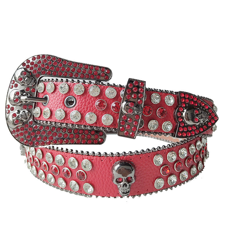 Punkgräfin Crystal Skull Belt – Luxury Punk Western Strass Gürtel