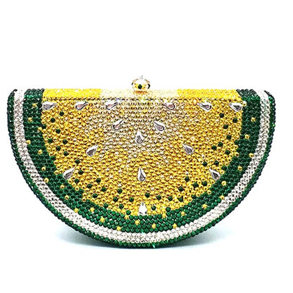 Muschibitch Crystal Lemon Clutch – Rhinestone Designer Abendtasche