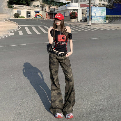 Punkgräfin – Camouflage Flare Street Jeans
