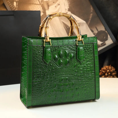Punkgräfin Bamboo Croco Tote – Luxury Crocodile Pattern Designer Handbag