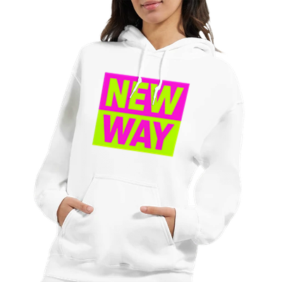 New Way Hoodie weiß / schwarz Unisex Neon, Punk Statement Hoodie von Punkgraf