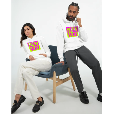 New Way Hoodie weiß / schwarz Unisex Neon, Punk Statement Hoodie von Punkgraf