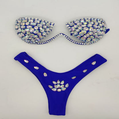 Muschibitch Luxus Diamond Bikini Damen mit Strass & Glanzfinish
