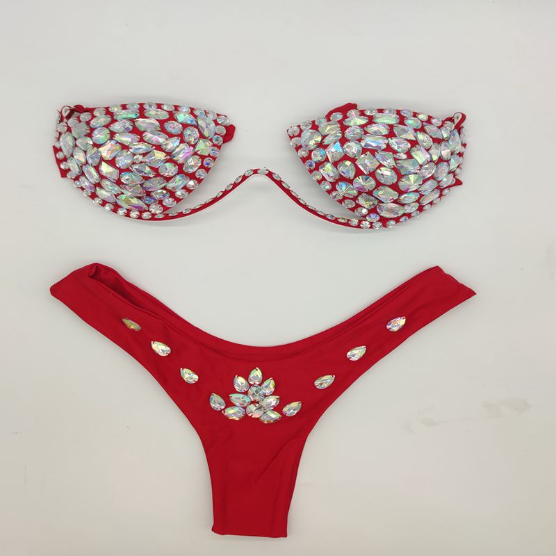Muschibitch Luxus Diamond Bikini Damen mit Strass & Glanzfinish