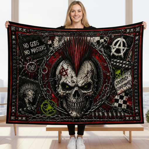 Punk Flanelldecke Decke DESTROY CONFORMITY Kuscheldecke – Punkgraf Rebel Blanket