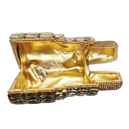 Muschibitch Crystal Lipstick Clutch – Luxus Designer Lippenstift Abendtasche