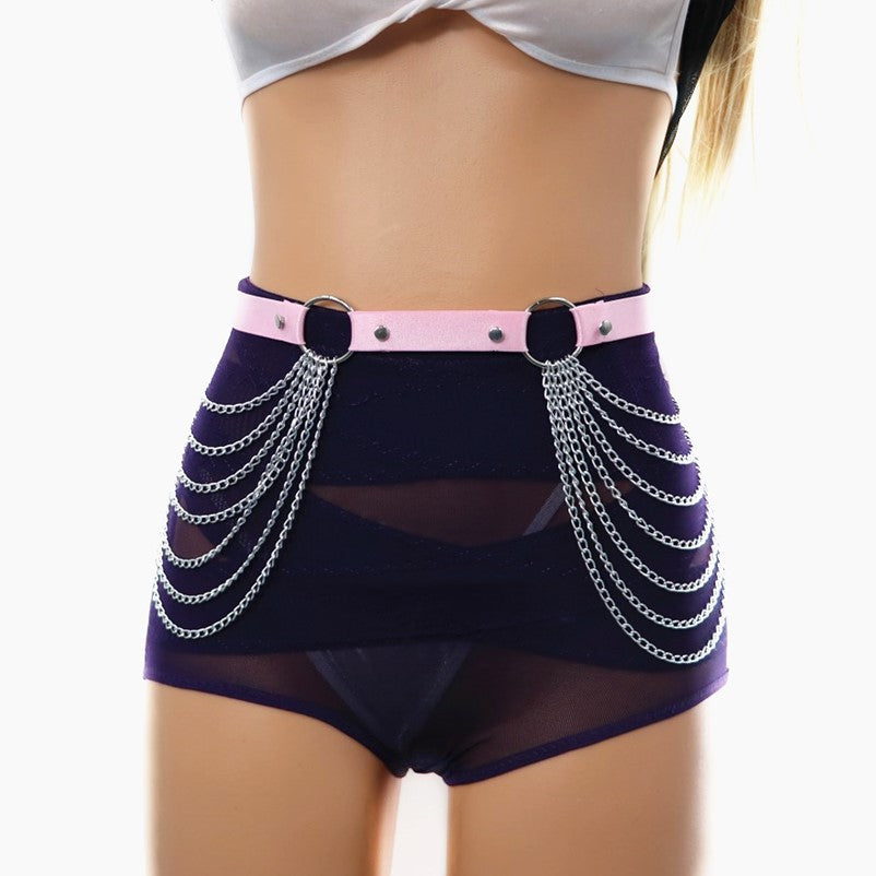 Gothic Punk Ketten Gürtel – Elastic Waist Chain Harness - Viele Farben