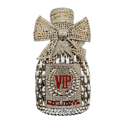 Muschibitch VIP Crystal Bottle Clutch – Luxury Rhinestone Designer Evening Bag