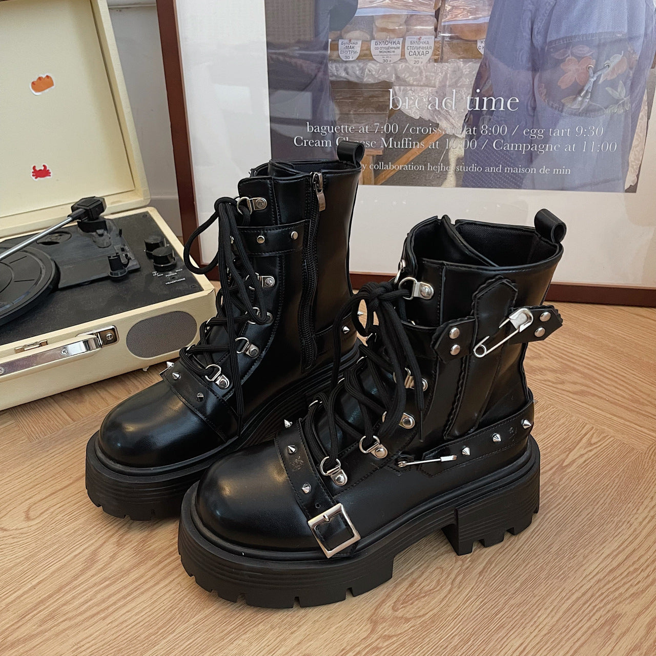 Punkgräfin Punk Boots – Gothic Plateau Combat Boots Damen