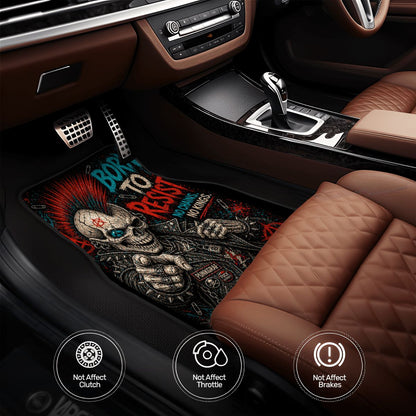 Punk Auto Fußmatten, Punkgraf Automatten Set, Gothic Auto Deko, No Future Fußmatten, 4-teiliges Car Mat Set