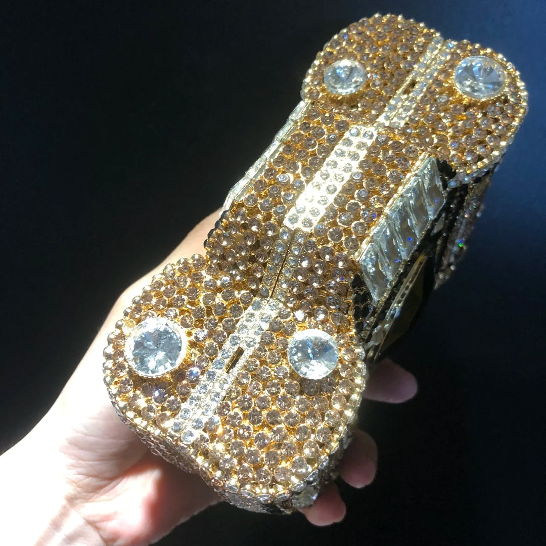 Muschibitch Crystal Camera Clutch – Luxury Rhinestone Designer Evening Bag