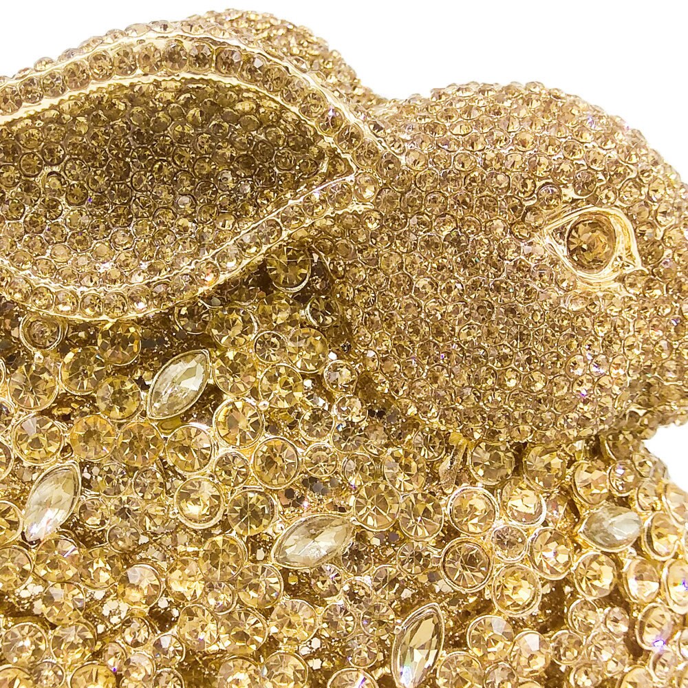 Muschibitch Crystal Bunny Clutch – Luxus Designer Hasen Abendtasche