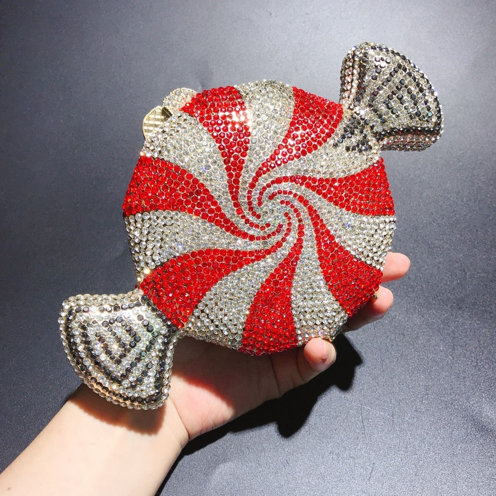 Muschibitch Candy Crystal Clutch – Luxus Designer Bonbon Abendtasche