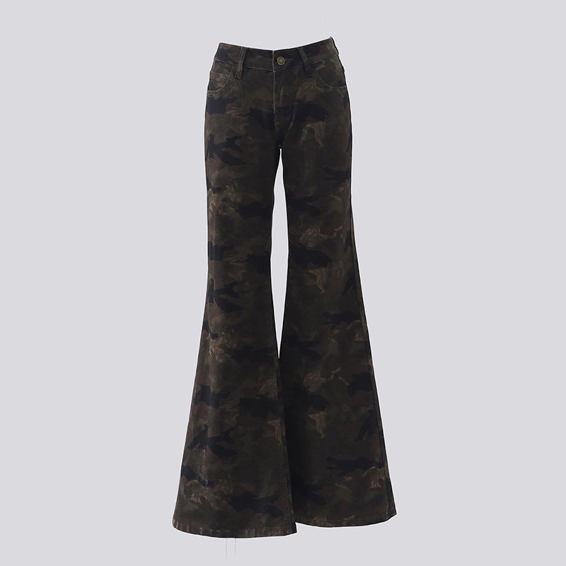 Punkgräfin – Camouflage Flare Street Jeans