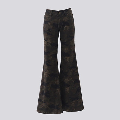 Punkgräfin – Camouflage Flare Street Jeans