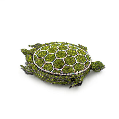 Muschibitch Emerald Turtle Crystal Clutch – Luxus Designer Schildkröten Tasche