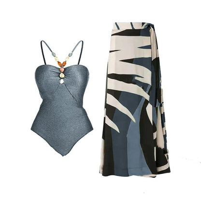 Muschibitch Badeanzug Set Eleganza Damen mit Pareo figurbetont
