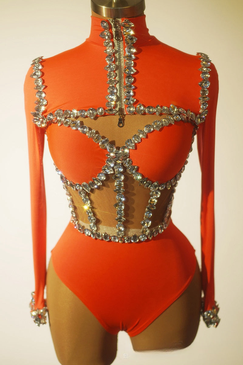 Muschibitch Strass Bodysuit Damen Socialite Swimwear Jumpsuit