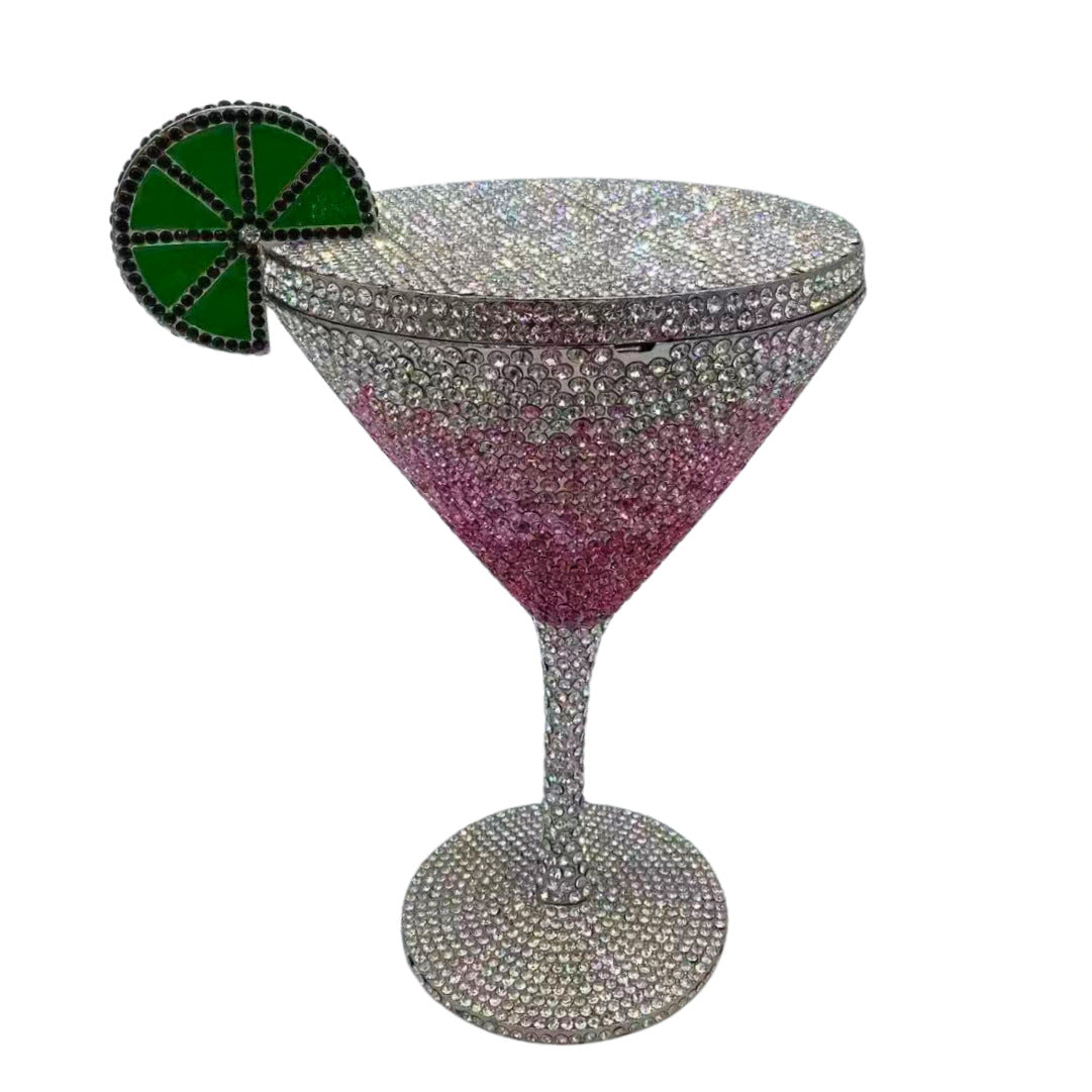 Muschibitch Crystal Cocktail Clutch – Luxury Martini Rhinestone Evening Bag