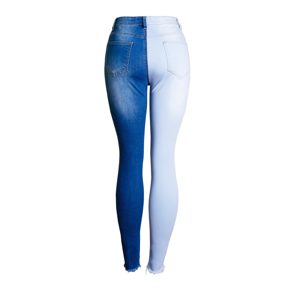 Muschibitch Split Denim Destroyed Jeans – Two Tone Ripped Skinny Jeans