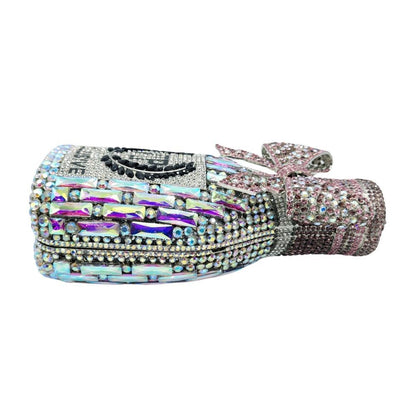 Muschibitch VIP Crystal Bottle Clutch – Luxury Rhinestone Designer Evening Bag
