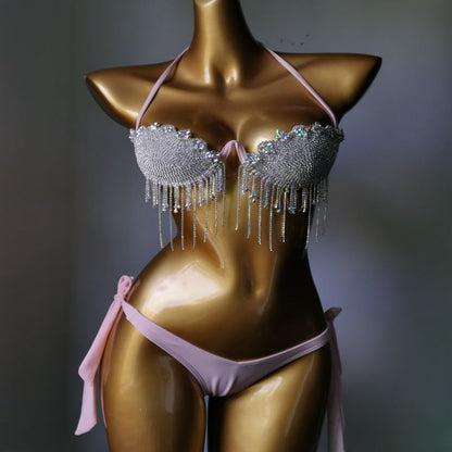 Muschibitch Strass Tassel Luxus Dsigner Bikini Glamour Bikini