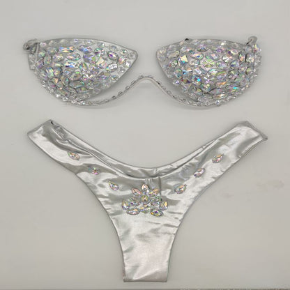 Muschibitch Luxus Diamond Bikini Damen mit Strass & Glanzfinish