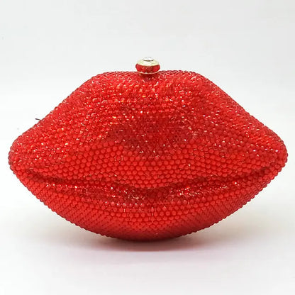 Muschibitch Crystal Lips Clutch – Rhinestone Designer Abendtasche