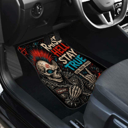 Punk Auto Fußmatten 2er Set Frontmatten, RAISE HELL STAY TRUE - NO FUTURE NO FEAR Automatten