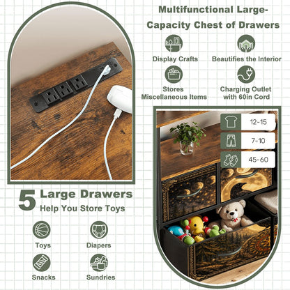 Gothic TV Sideboard Schrank mit Rabe auf Wikinger Runenstein - Keltisch Kommode mit Steckdosen und USB