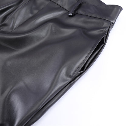 Punkgraf Punk Lederhose Herren – Schwarze Vegan Streetwear Punk Hose