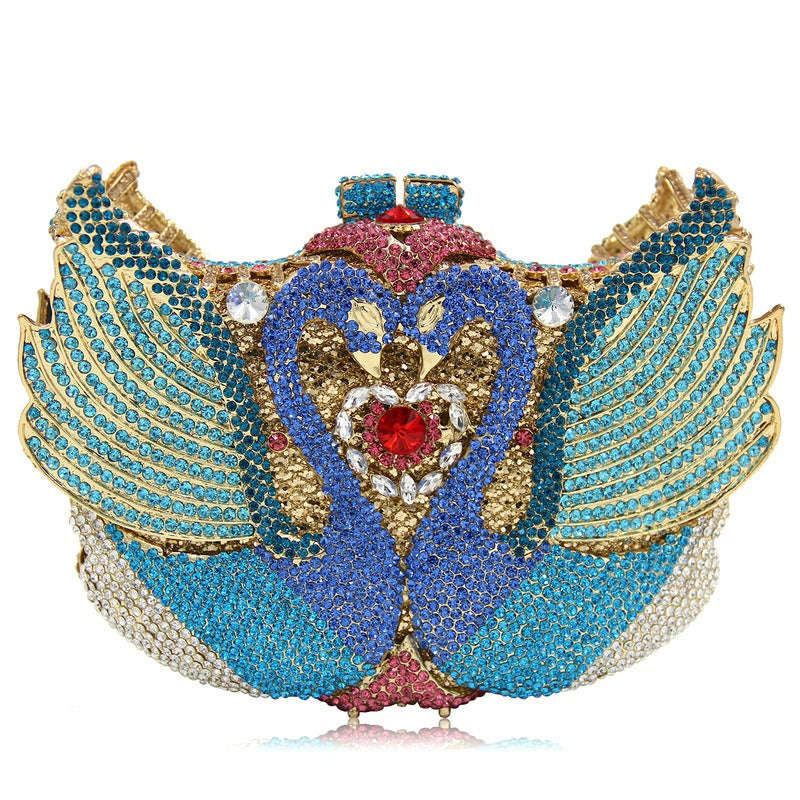 Muschibitch Swan Crystal Clutch – Luxury Rhinestone Designer Evening Bag