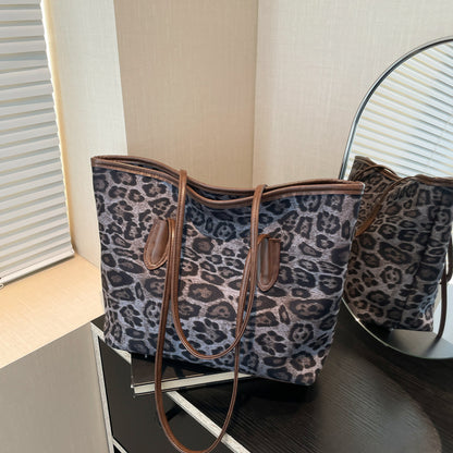 Muschibitch Leopard Tote Bag – Große Fashion Schultertasche