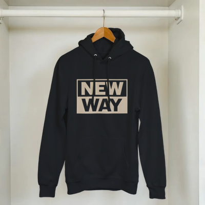 New Way Hoodie Unisex Grau, Punk Statement Minimal Streetwear&nbsp;