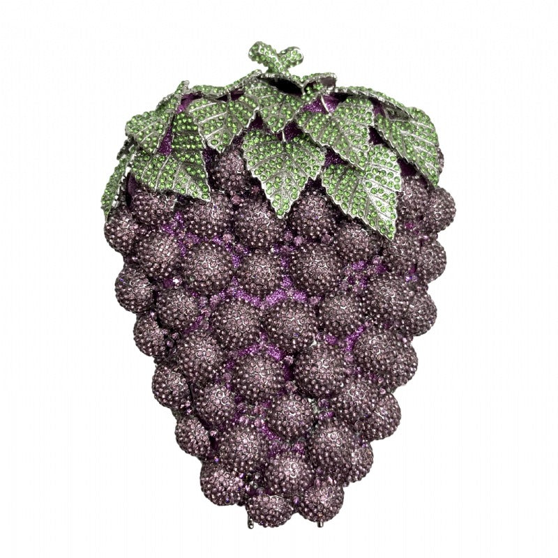 Muschibitch Crystal Grape Clutch – Luxury Rhinestone Evening Designer Bag