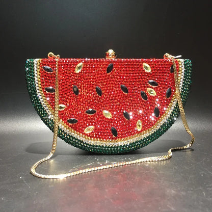 Muschibitch Crystal Watermelon Clutch – Rhinestone Designer Abendtasche