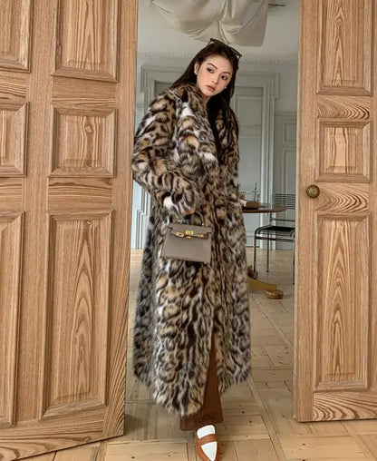 Muschibitch Leopard Faux Fur Coat – Luxury Animal Print Winter Coat