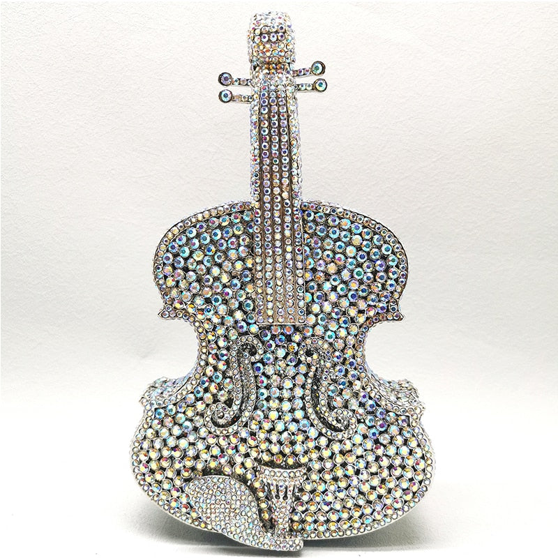 Muschibitch Crystal Violin Clutch – Luxus Designer Kristall Abendtasche