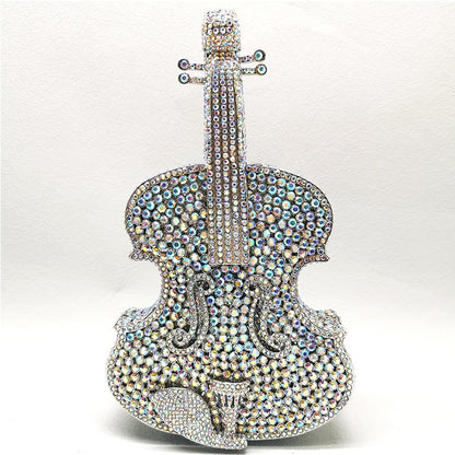 Muschibitch Crystal Violin Clutch – Luxus Designer Kristall Abendtasche