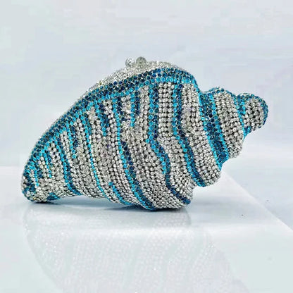 Muschibitch Crystal Shell Clutch – Luxury Rhinestone Conch Designer Evening Bag