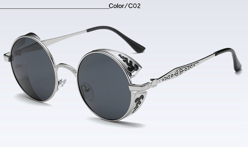 Punkgraf Steampunk Sonnenbrille Rund – Punk Vintage Brille