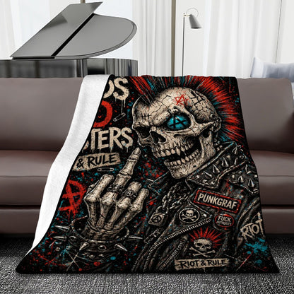 Punk Flanelldecke Decke NO GODS NO MASTERS Kuscheldecke – Punkgraf Rebel Blanket