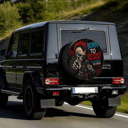 Punkgraf Reserveradabdeckung Offroad SUV Ersatzrad Cover mit Punk Skull Motiv Reifenabdeckung